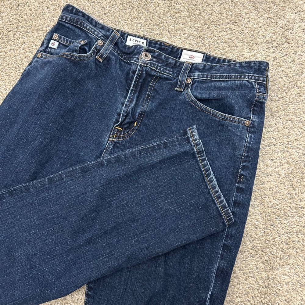 AG Adriano Goldschmied B-Type II Jeans 31x28 Dark Blue Straight‎ Leg BM9512